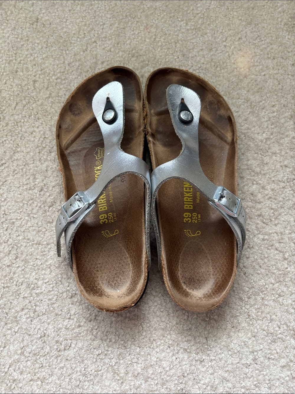 Birkenstock Metallic Silver Sandals